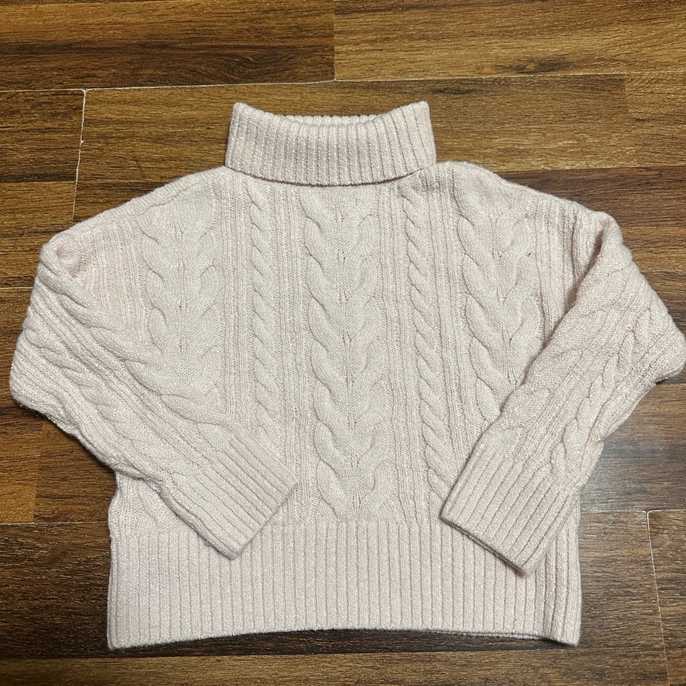 Cozy Cable Knit Sweater - baby pink
